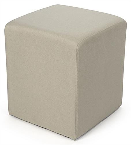 15” Square Upholstered Ottoman Stool – Natural
