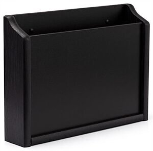 15”w Hanging File Holder, Single Pocket, Wall Mount, HIPAA Compliant - Black