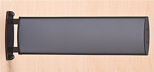 15 x 3.75 Curved Sign Holder, Wall or Ceiling, Doubled Sided, Snap-out Lens - Black