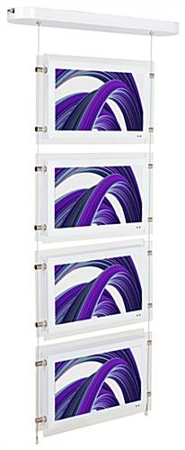 15.6" Suspended LCD Window Displays with LED Light Box, Cable Powered System - White