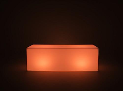 15.75"h Bench w/ LED Lighting, 16 Color Options, Rechargeable Battery - White - Image 3