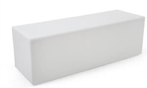 15.75"h Bench w/ LED Lighting, 16 Color Options, Rechargeable Battery - White