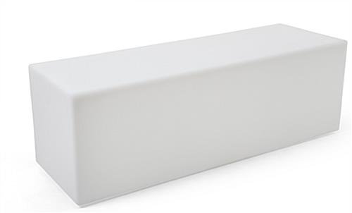 15.75"h Bench w/ LED Lighting, 16 Color Options, Rechargeable Battery - White
