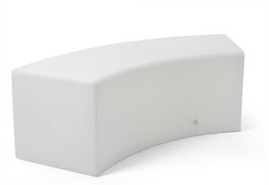 15.75"h Curved Bench w/ LED Lighting, 16 Color Options, Rechargeable Battery - White