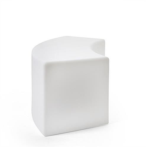 15.75"h Curved Bench w/ LED Lighting, 16 Color Options, Rechargeable Battery - White - Image 5