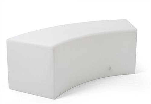 15.75"h Curved Bench w/ LED Lighting, 16 Color Options, Rechargeable Battery - White