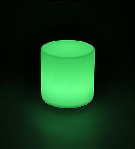 15.75” Round Stool w/ LED Lighting, 16 Color Options, Rechargeable Battery - White