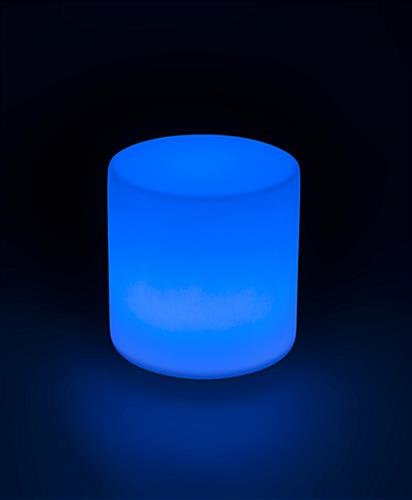 15.75” Round Stool w/ LED Lighting, 16 Color Options, Rechargeable Battery - White - Image 2