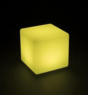 15.75” Stool w/ LED Lighting, 16 Color Options, Rechargeable Battery - White