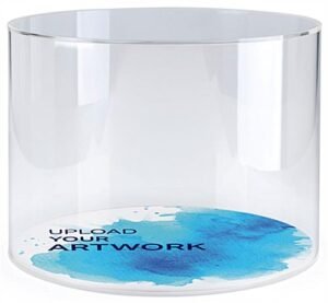 16" Round Countertop Display Case with Lift-Off Top & Custom Printing - White Base