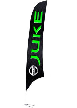 17' Custom Feather Flag with Car Foot Base - Full Color Digital Printing