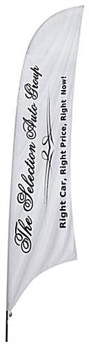 17' Custom Feather Flag with Ground Spike - 1 Color Printing