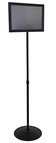 17 x 11 Sign Stand for Floor, Double Sided, Top Insert, Adjustable Height - Black