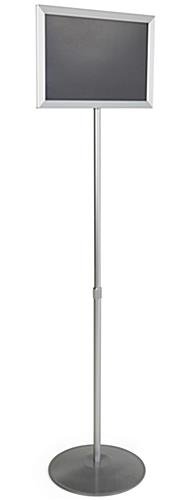 17 x 11 Sign Stand for Floor, Double Sided, Top Insert, Adjustable Height - Silver