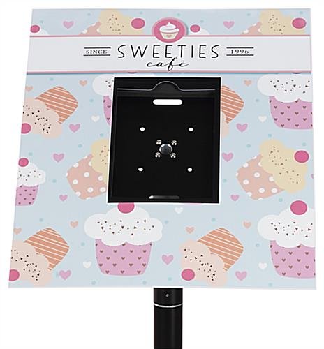 17.5 x 20.25 Custom Shaped Styrene Bezel Sign for Tablet Stands, Full Color Printing - Image 2