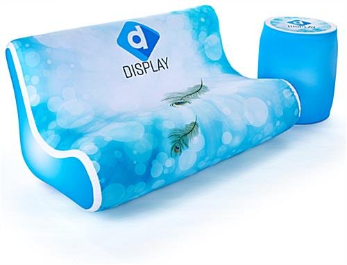 17.75-Inch x 23-Inch Inflatable Stool w/ Custom Printed Slipcover, MDF Top & Base - Image 5