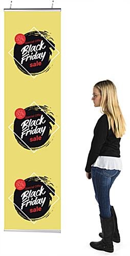 18-inch Banner Rails, Hinged Snap Open Design - Silver