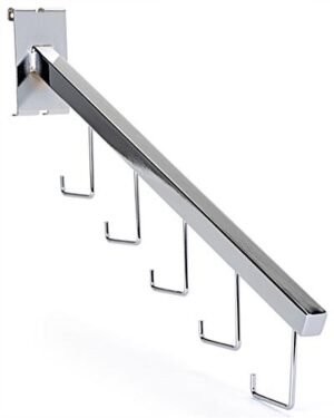 18" Steel Waterfall Hook for Art Display Gridwall, Set of 4 - Chrome