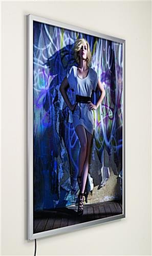 18 x 24 LED Light Box for Wall, Snap Open - Silver