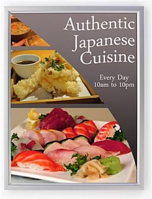 18 x 24 Poster Frame for Wall, Easy Slide Loading, 24mm Profile - Silver