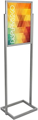 18 x 24 Poster Stand for Floor, Top Insert, Double Sided - Silver