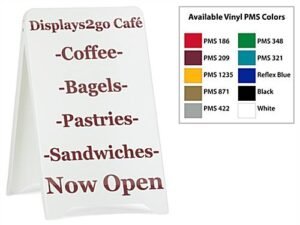 18” x 32” A-Frame Sidewalk Sign, Double Sided, Customized with Vinyl Letters - White