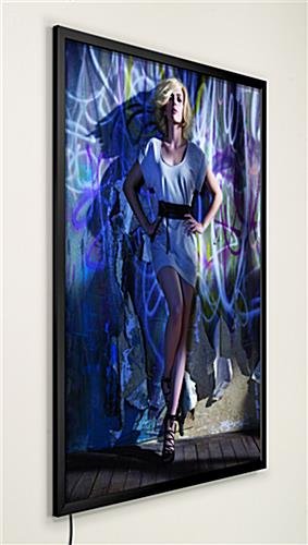 19.5 x 25.5 LED Light Box for Wall, Snap Open - Black