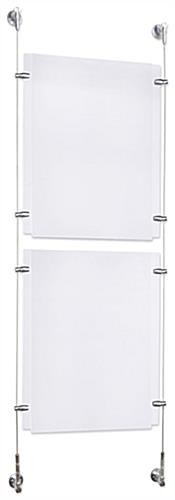 (2) 11 x 17 Sign Holders with Wall Mount Cable - Clear