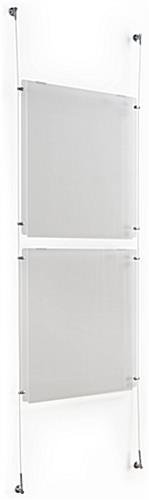 (2) 22 x 28 Sign Holders with Wall Mount Cable - Clear