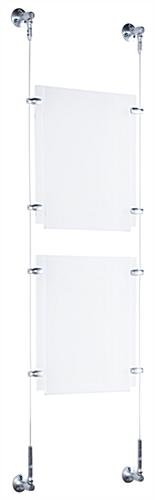 (2) 8.5 x 11 Sign Holders with Wall Mount Cable - Clear
