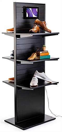 2-Sided Slatwall Kiosk for Floor, 72"h, 10.1" LCD Screen - Black