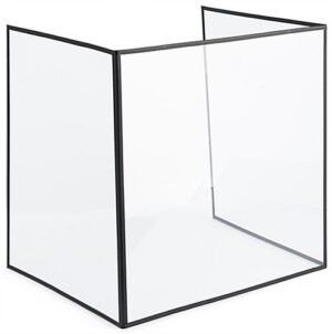 20 x 20 Desktop Sneeze Shield, PVC, Three Panels, Folding, Set of 10 - Clear