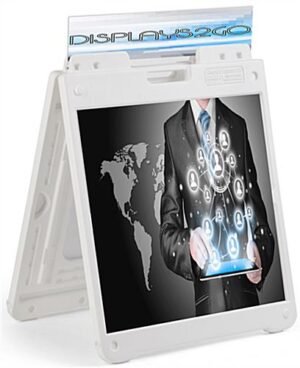 20 x 20 Sidewalk Sign Frame with 2 Coroplast® Boards and Header, UV Printing - White