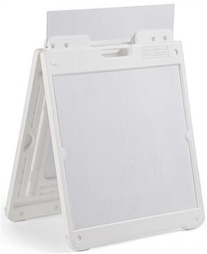 20 x 20 Sidewalk Sign Frame with 2 Coroplast® Boards & Header, Fillable Base - White
