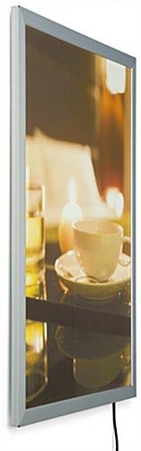 20 x 30 LED Light Box for Wall Mount, Snap Open - Silver