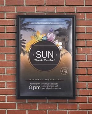 20 x 30 Outdoor Poster Frame for Wall, Snap Open, Locking - Black