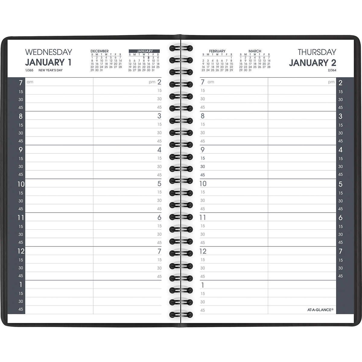 2023 At-A-Glance Daily Appointment Book, 5.5" x 8.5", Black - Image 3