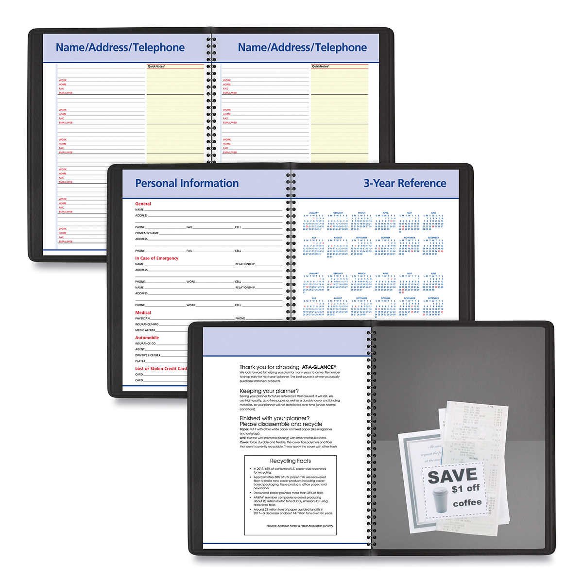 2023 At-A-Glance QuickNotes Monthly Planner, 8.25" x 11", Black - Image 6