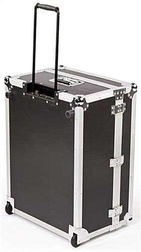 21 x 28 Equipment Case with Wheels, Butterfly Latches & Retractable Handle - Black