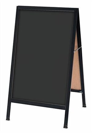 21 x 34 Write-On Board A-Frame, Wet & Dry Erase, Double Sided - Black