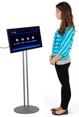 21.5" Digital Photo Frame w/ Silver Floor Stand for Audio, Video, and Photo Playback - Image 2