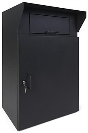 22" w x 36" h Heavy-Duty Outdoor Drop Box w/ Locking Door and Steel Build- Black