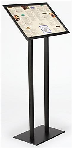 22 x 14 Menu Stand for Floor, Snap Open, Fits (2) 11 x 14 Graphics - Black