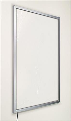 22 x 28 LED Light Box for Wall, Snap Open - Silver