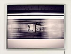 22 x 28 LED Light Box with Hanging Line for Window Displays, Snap Open - Silver