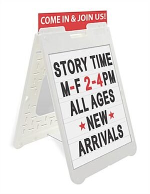22 x 28 Letter Board with Sign Rider, 2 Sided, Over 300 Characters & Symbols - White
