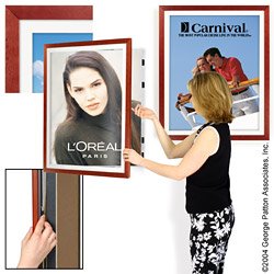 22 x 28 Matted Poster Frame for Wall, White Mat, Swing Door - Cherry