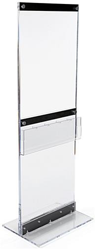 22 x 28 or 22 x 60 Acrylic Poster Stand, 5 Literature Pockets, 4h x 8.5w - Clear