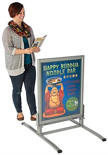 22” x 28” Outdoor Sidewalk Sign for Posters, Spring Base, 2 Sided, Silver - Image 3