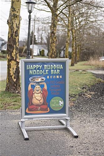 22” x 28” Outdoor Sidewalk Sign for Posters, Spring Base, 2 Sided, Silver - Image 7